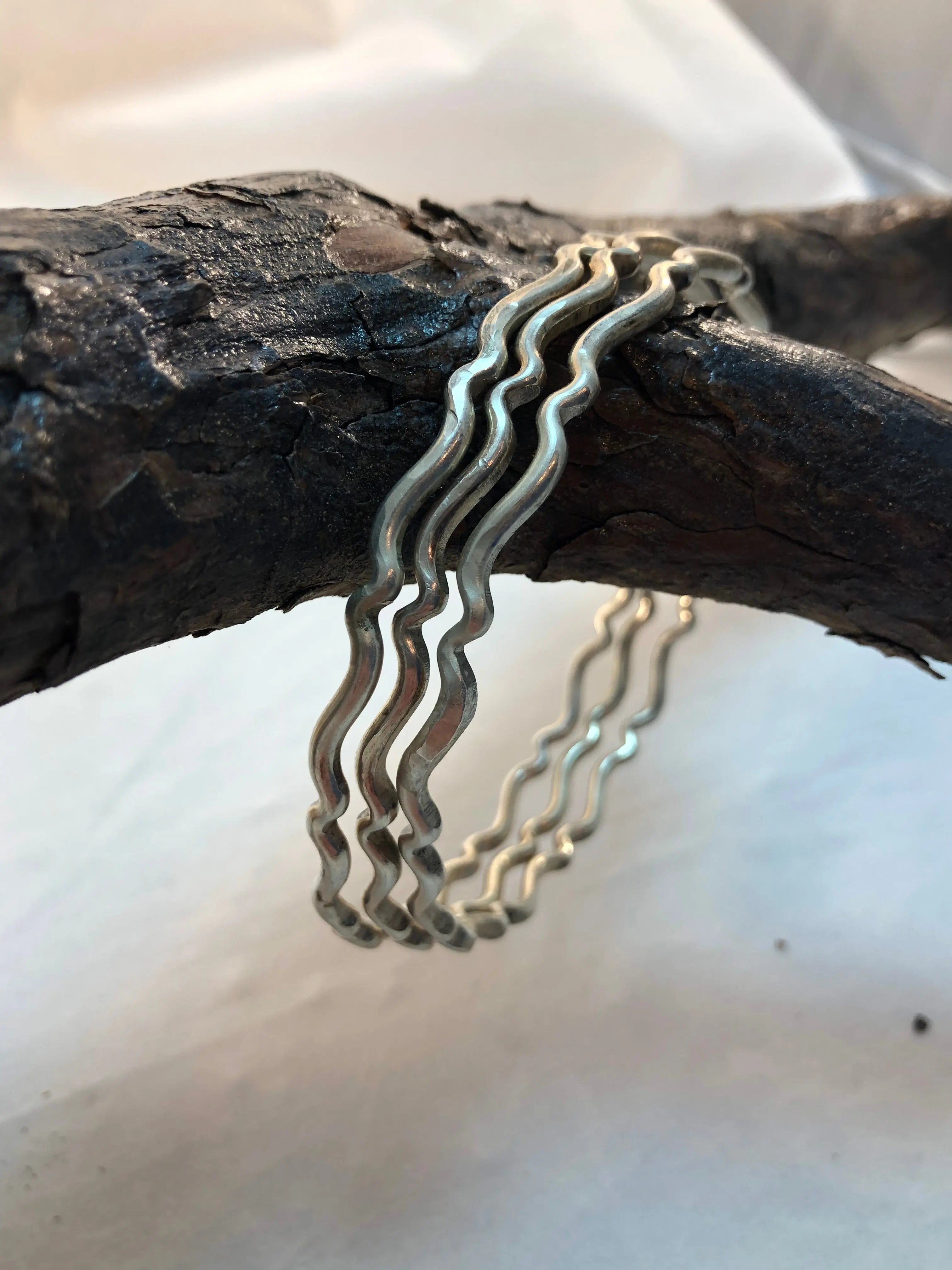 Forged Bangle Bracelet Set - EvieRuth Designs Jewelry