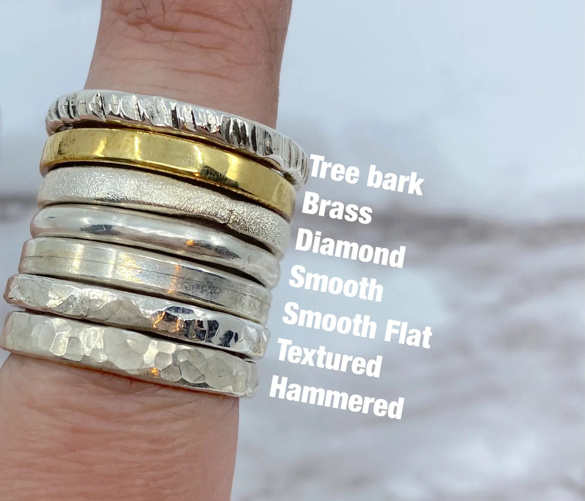 Sterling silver Stack rings (one ring) - EvieRuth Designs Jewelry